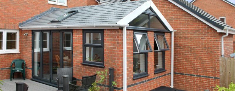 conservatory extension with Leka tiled roof