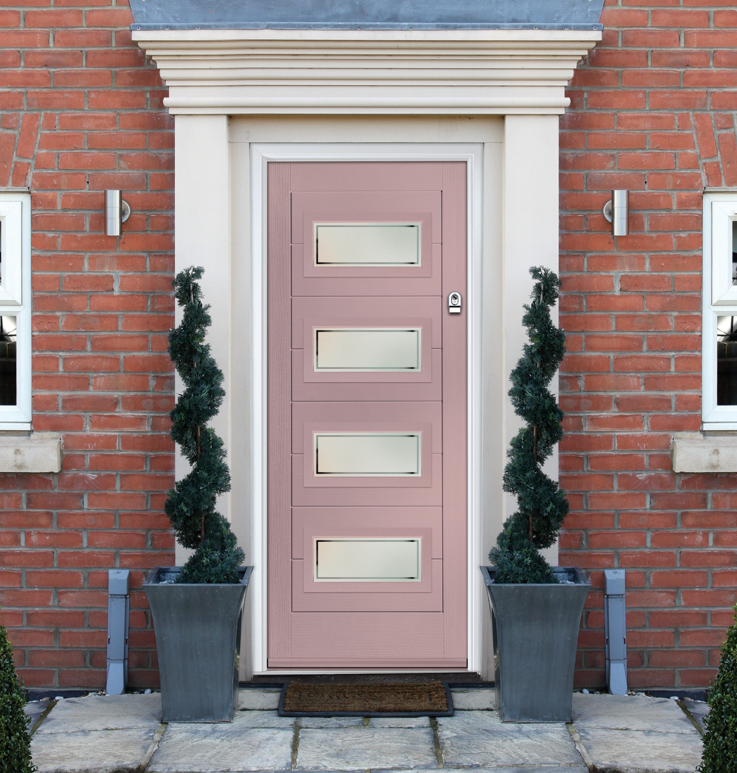 a pink door from our composite door range