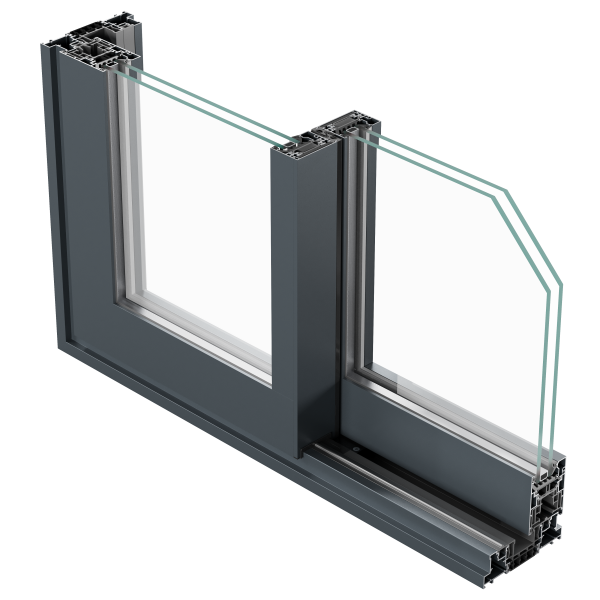 cross-section of lift and slide patio door