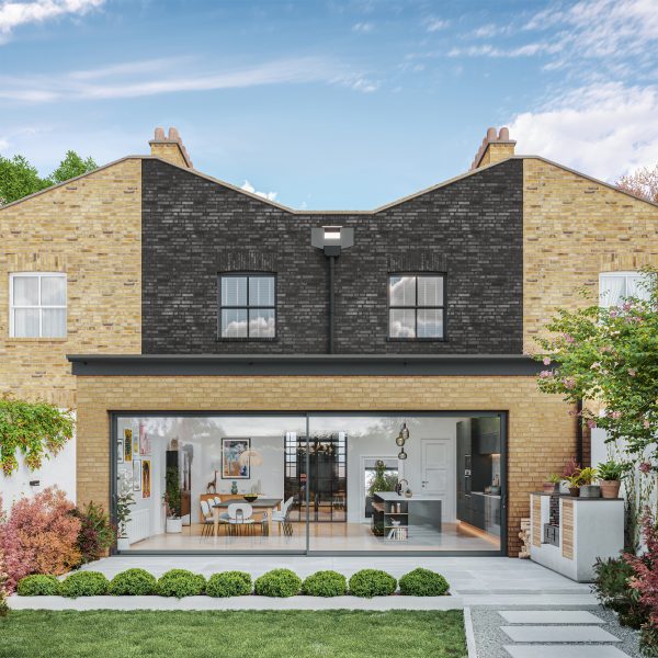 house exterior and patio with AluK S67 Inline Sliding Door