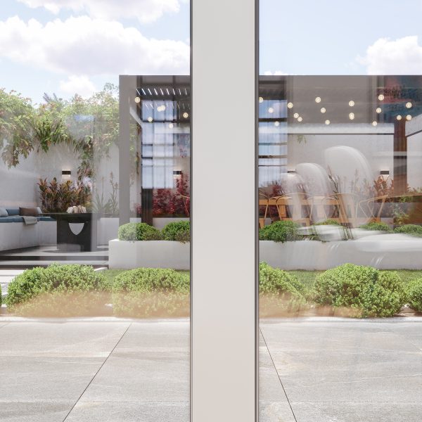view onto patio through s67 sliding doors