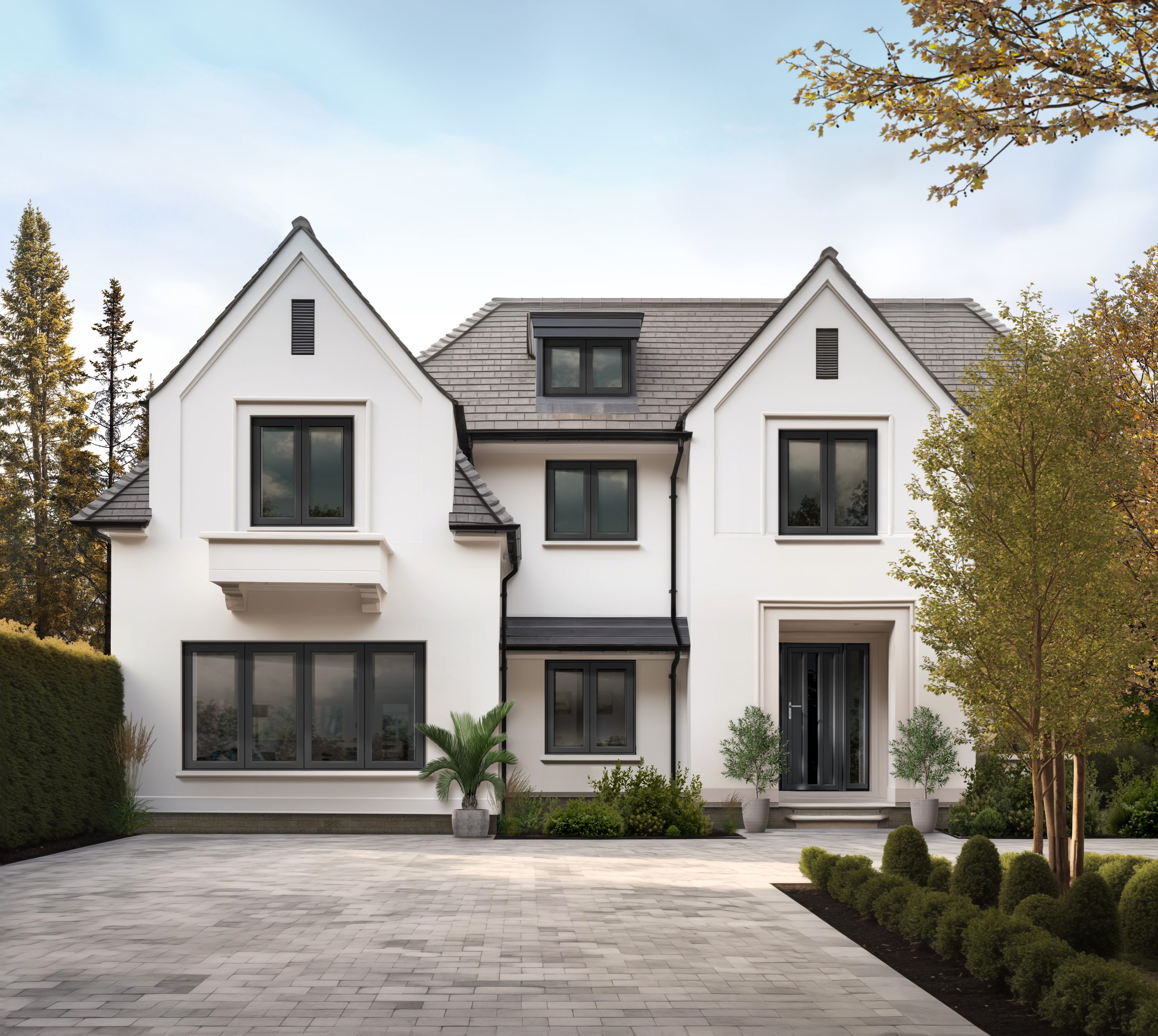 White modern house home beautiful farmhouse cottage transitional